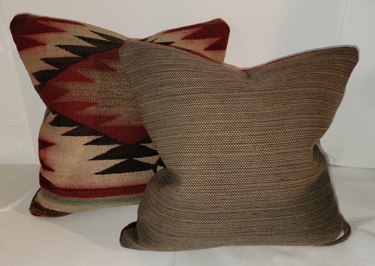 Hand-Woven Navajo Indian Weaving Pillows, Pair For Sale