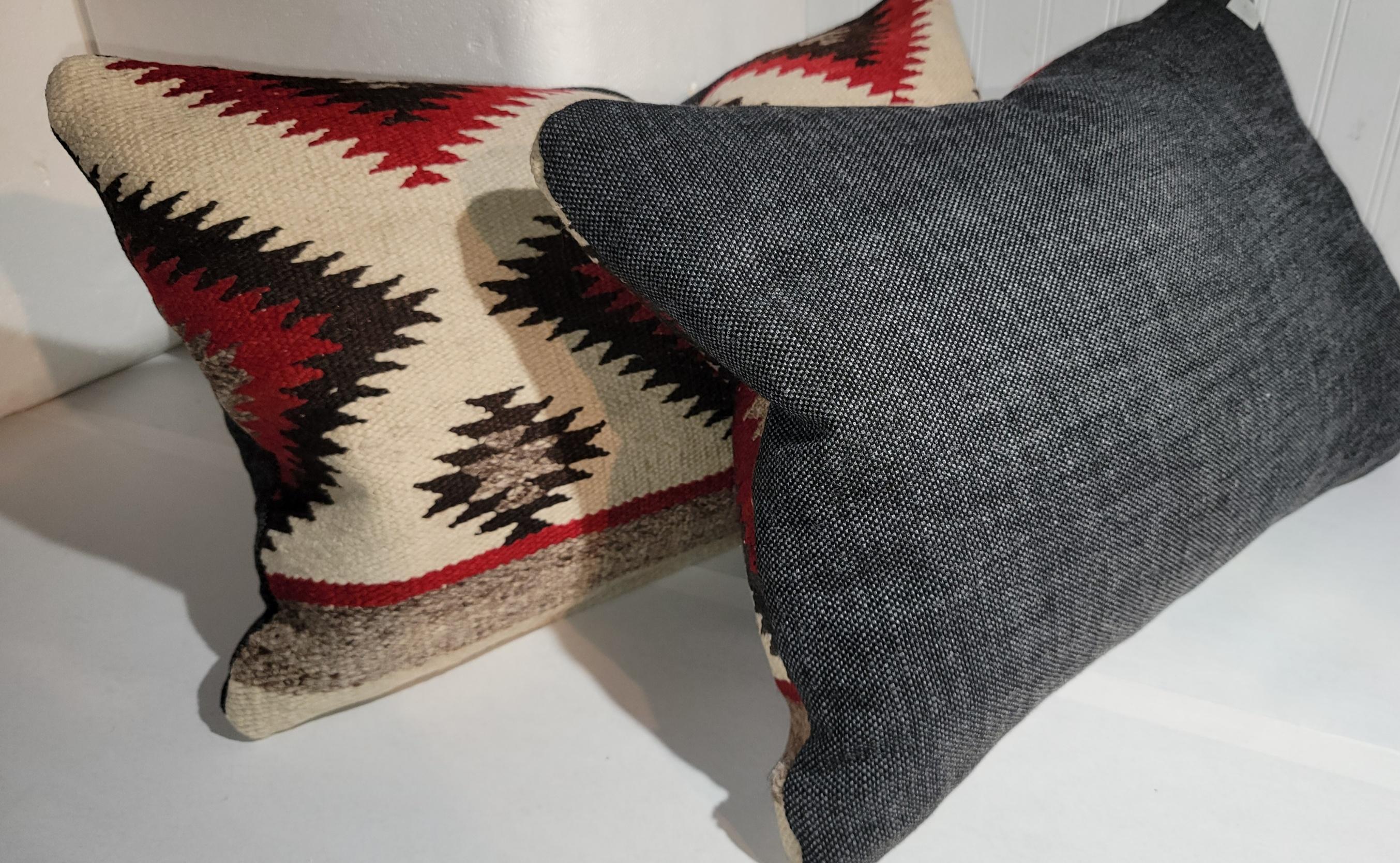 Hand-Crafted Navajo Indian Weaving Pillows -Pair For Sale