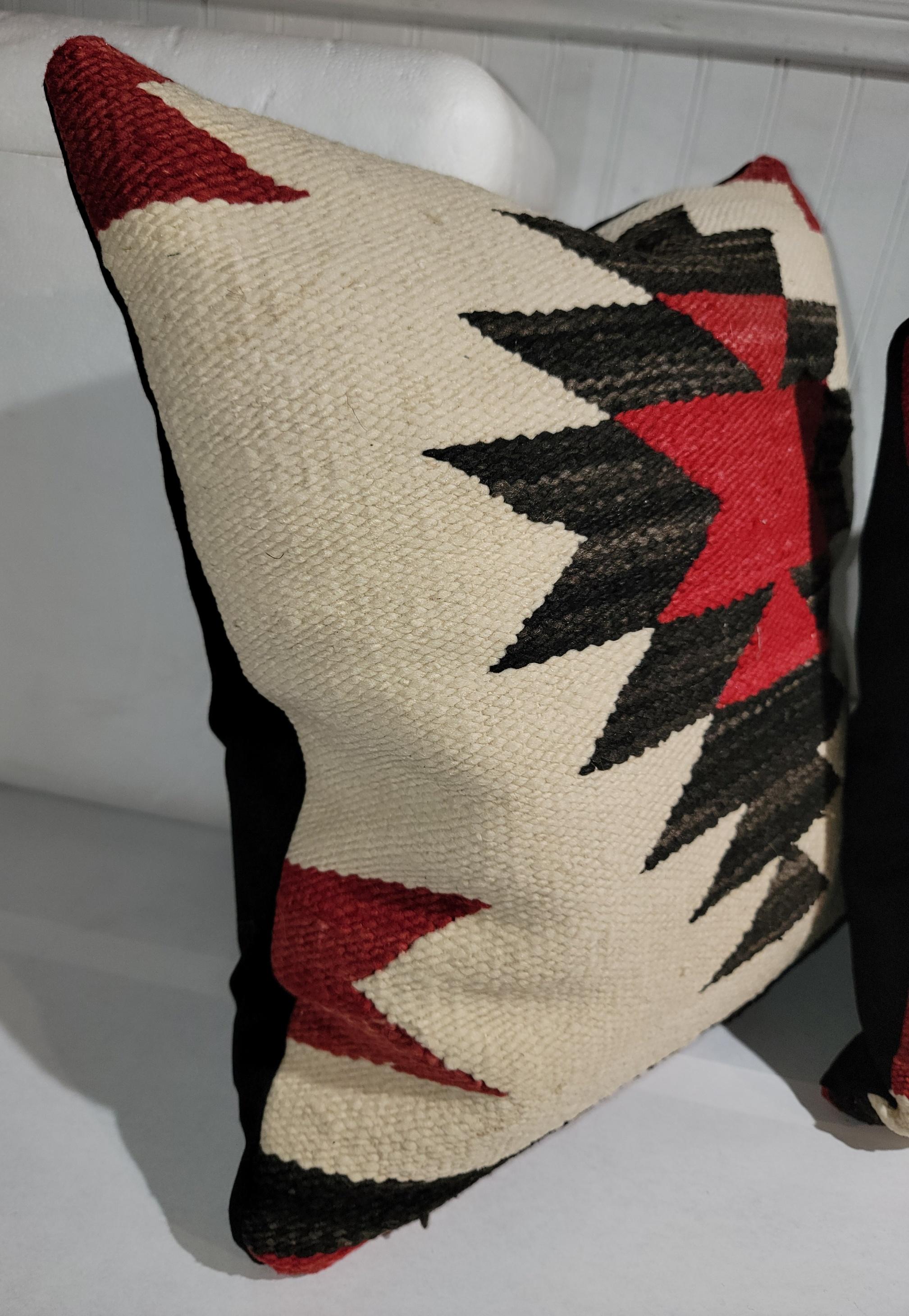 American Navajo Indian Weaving Pillows-Pair For Sale