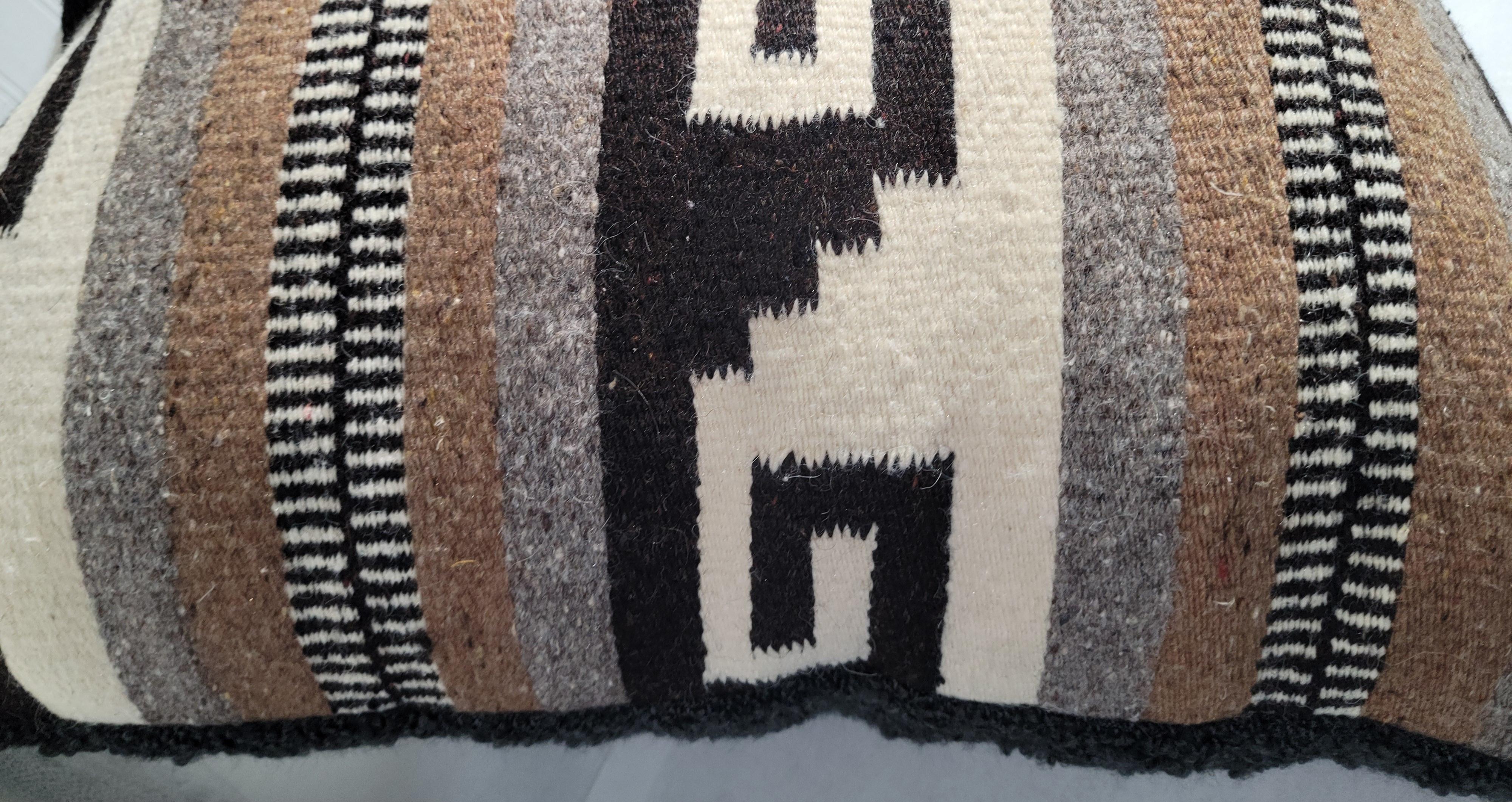 American Navajo Indian Weaving Pillows -Pair For Sale
