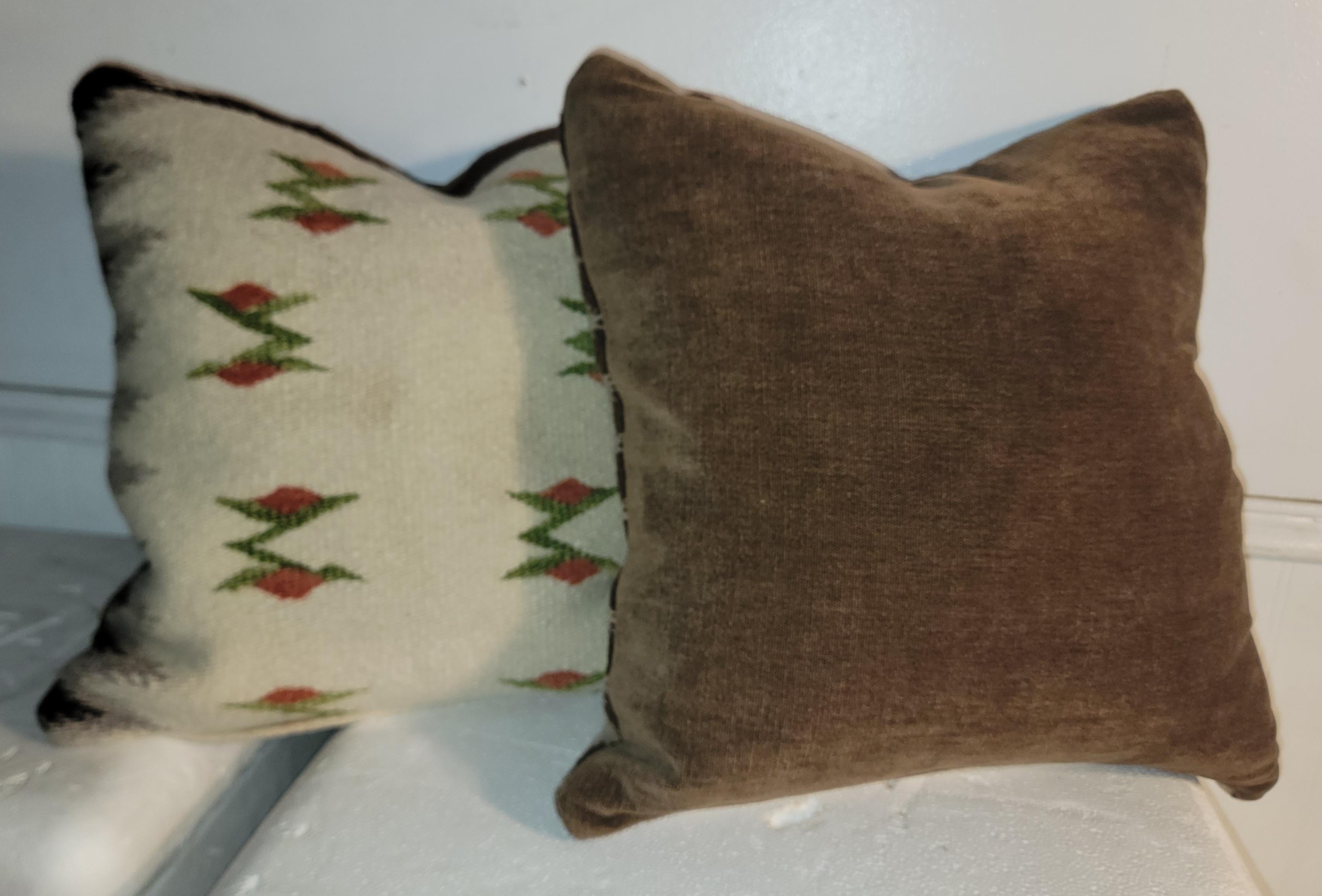 Américain Oreillers Navajo Indian Weaving - Paire en vente