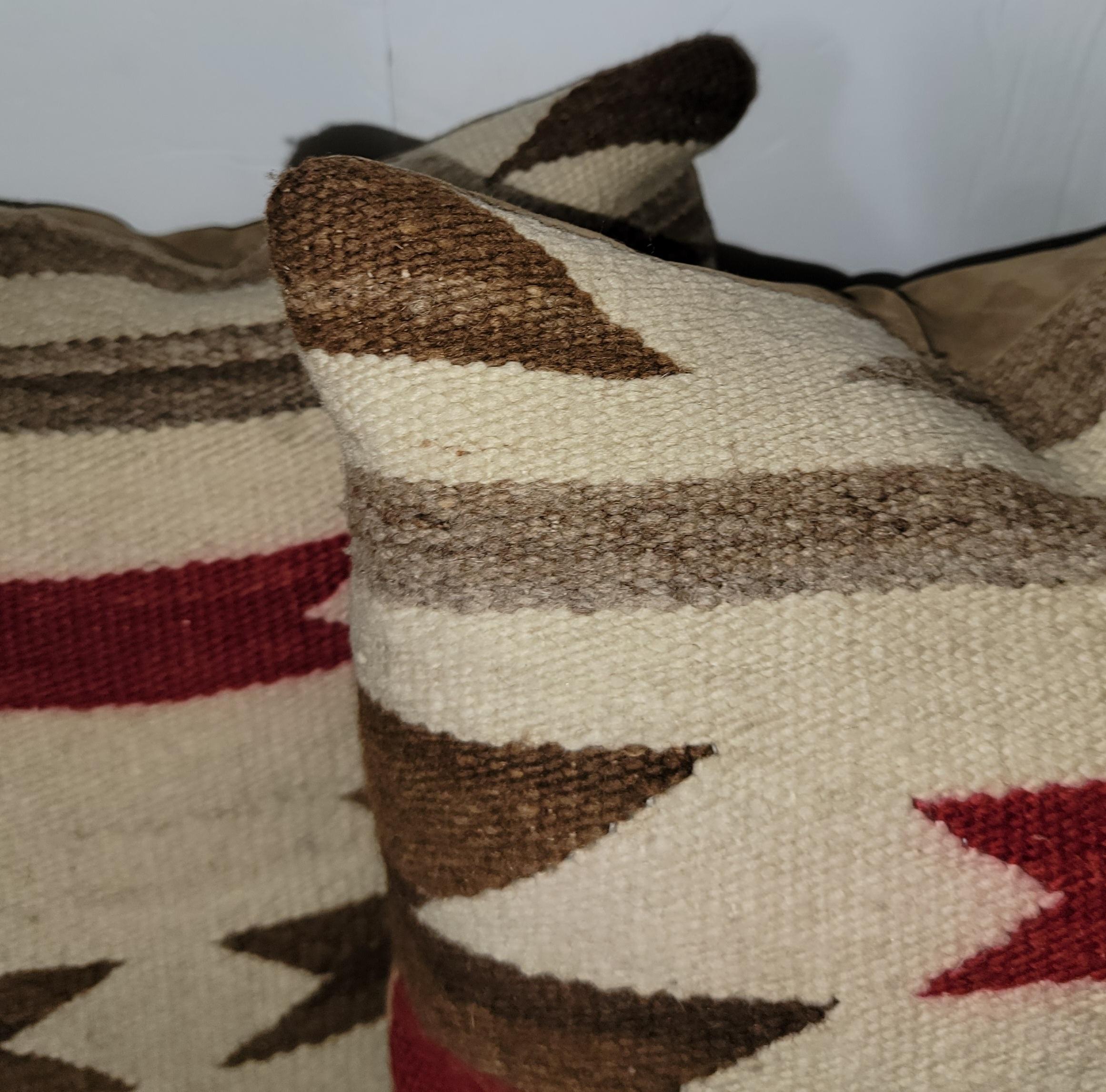 American Navajo Indian Weaving Pillows, Pair For Sale