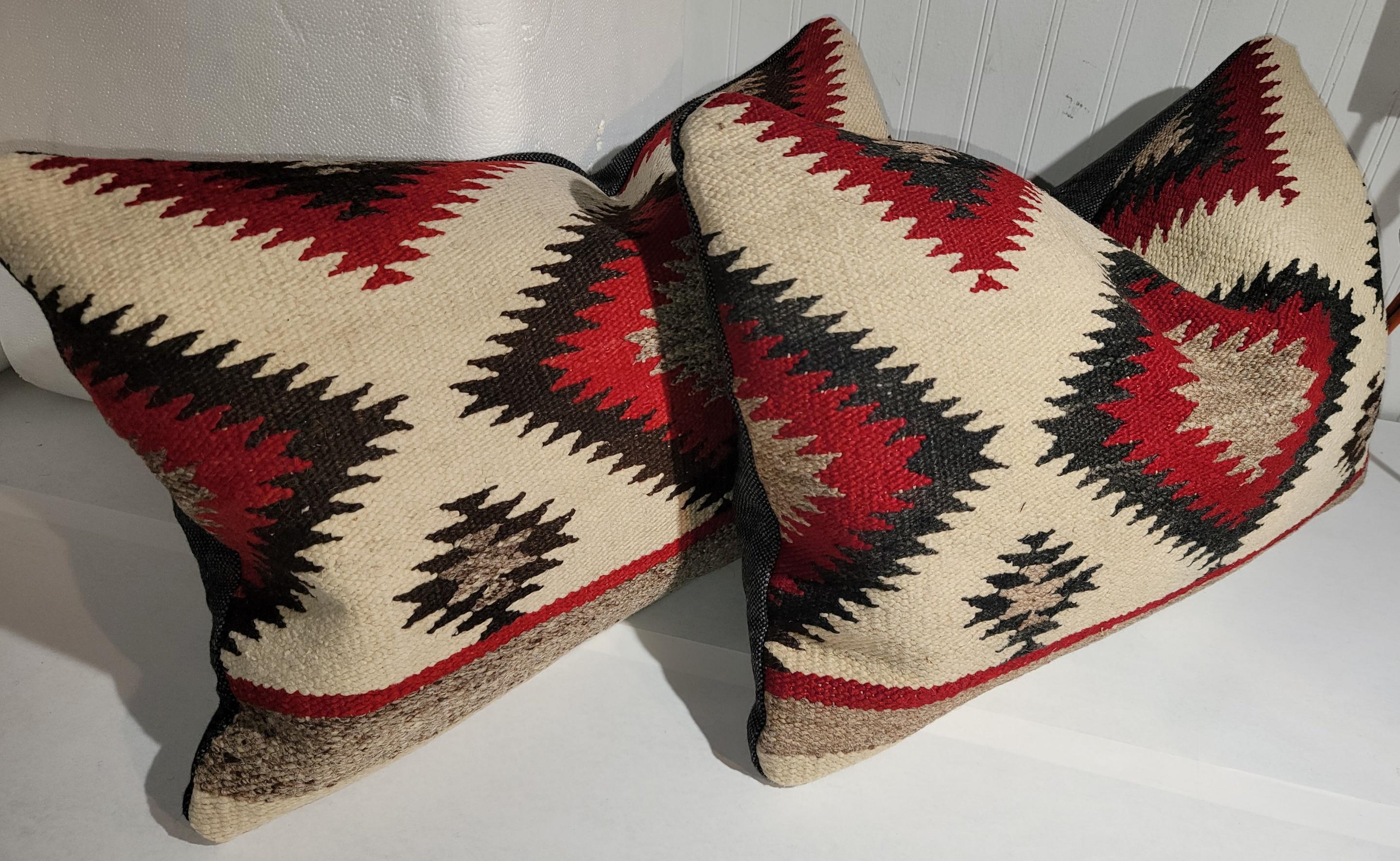 Navajo Indian Weaving Pillows -Pair In Good Condition For Sale In Los Angeles, CA