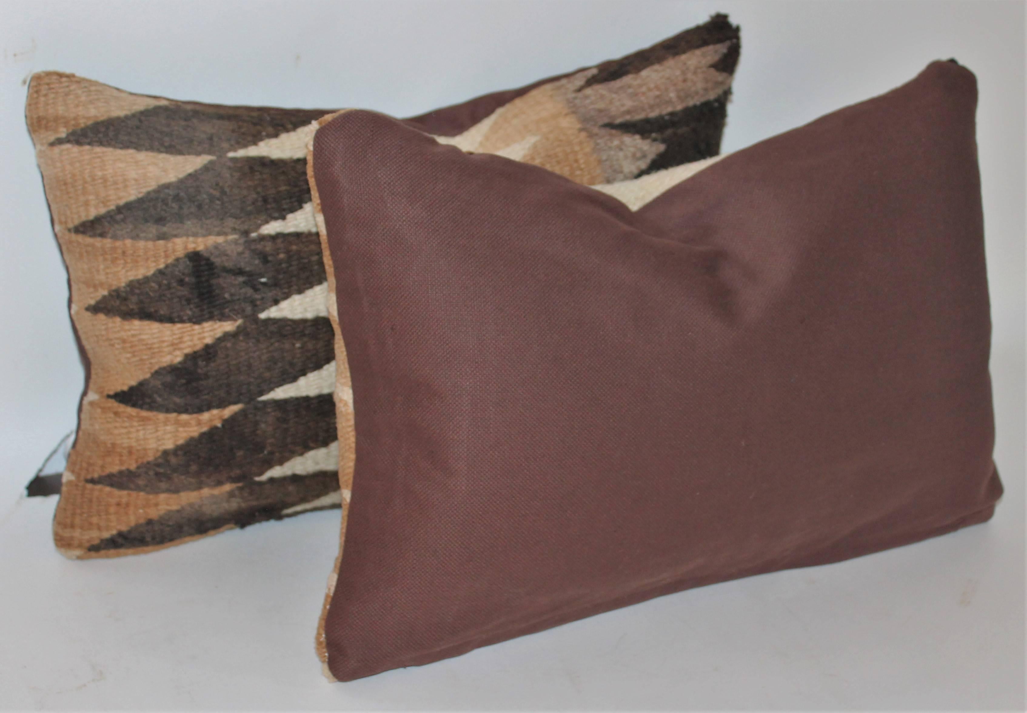 Navajo Indian Weaving Pillows, Pair In Excellent Condition In Los Angeles, CA