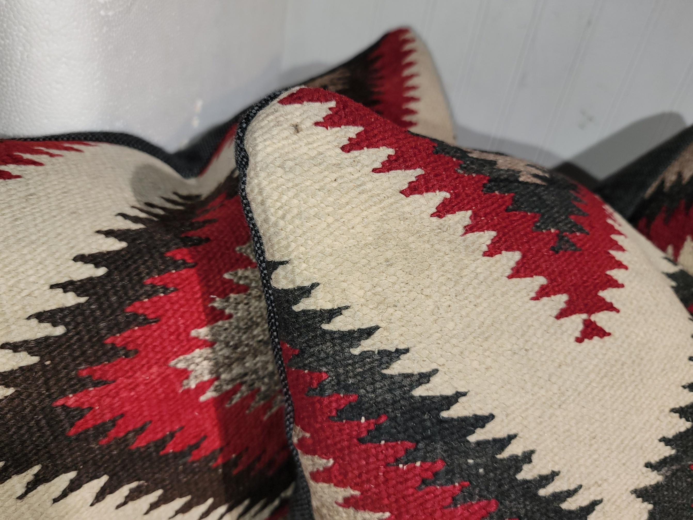 20th Century Navajo Indian Weaving Pillows -Pair For Sale