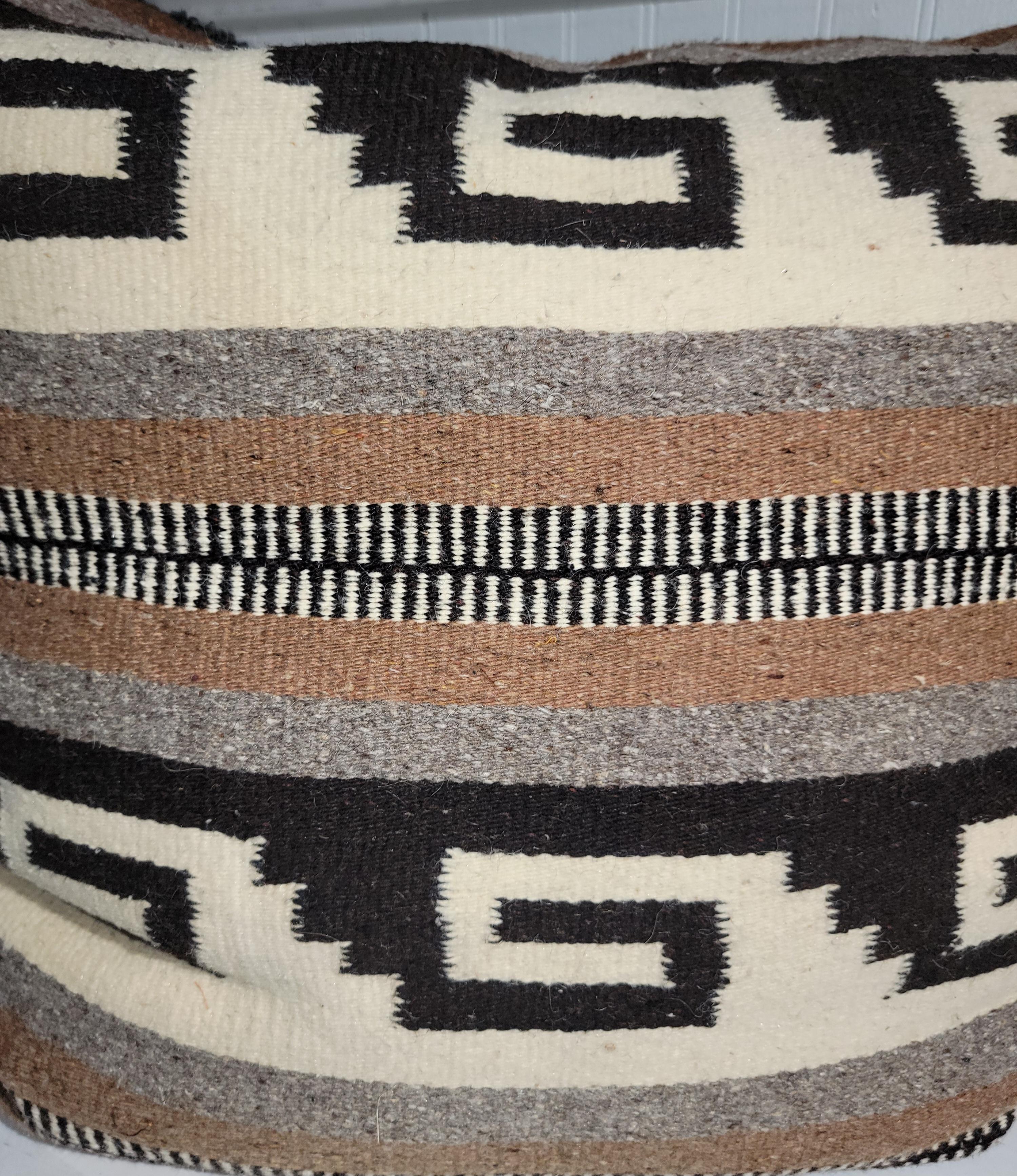 20th Century Navajo Indian Weaving Pillows -Pair For Sale
