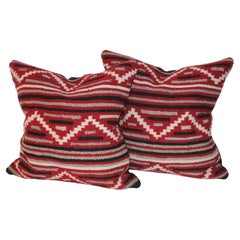 Antique Navajo Indian Weaving Pillows, Pair