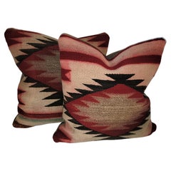 Vintage Navajo Indian Weaving Pillows, Pair