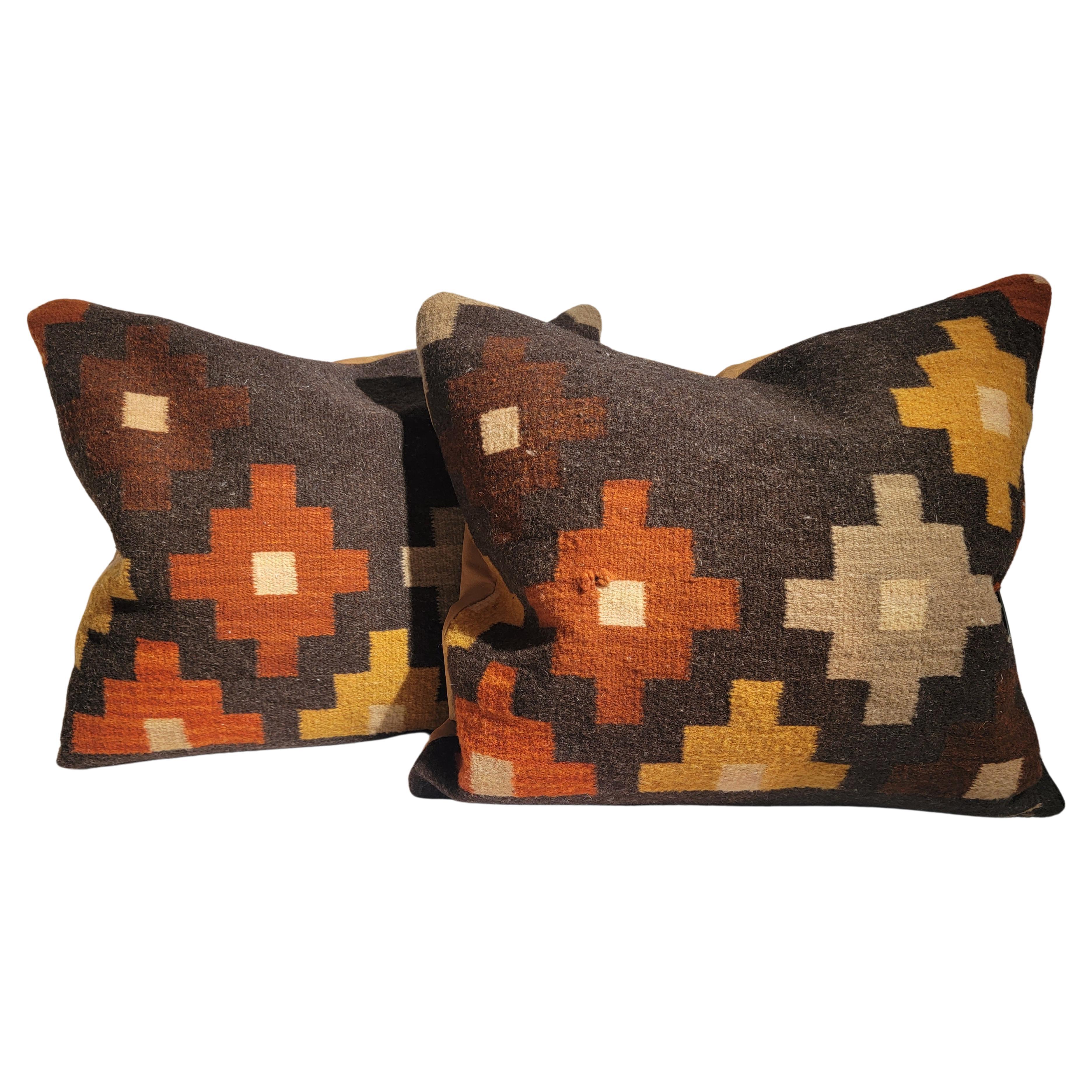 Navajo Indian Weaving Pillows -Pair  For Sale