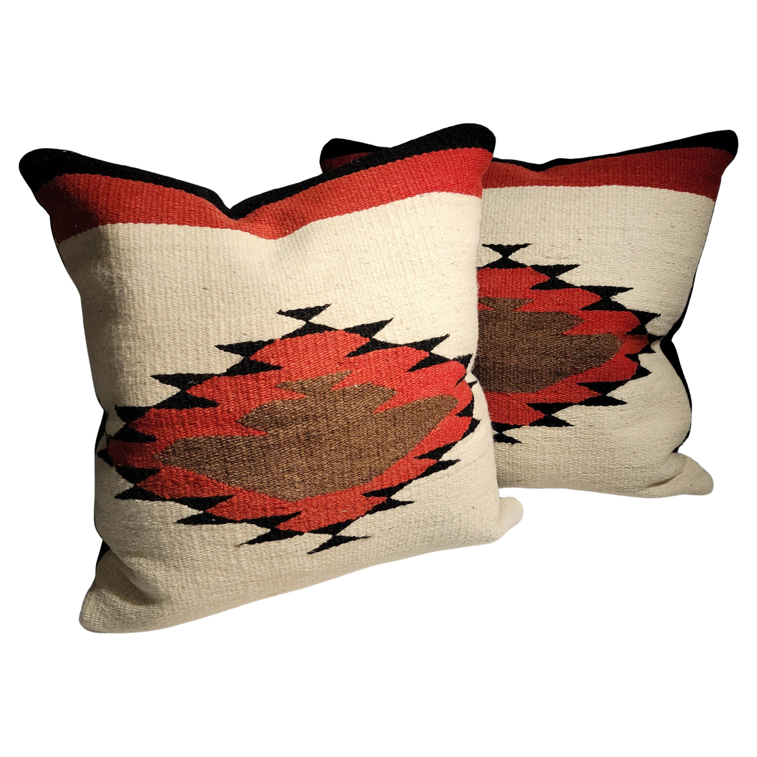 Navajo Indian Weaving Pillows -Pair For Sale