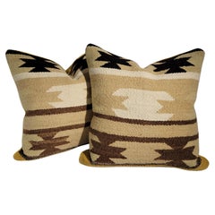 Antique Navajo Indian Weaving Pillows- Pair