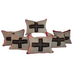 Antique Navajo Indian Weaving Pillows with Crosses