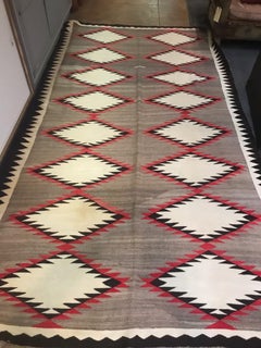Navajo Indian Weaving Runner or Room Size Rug, Monumental