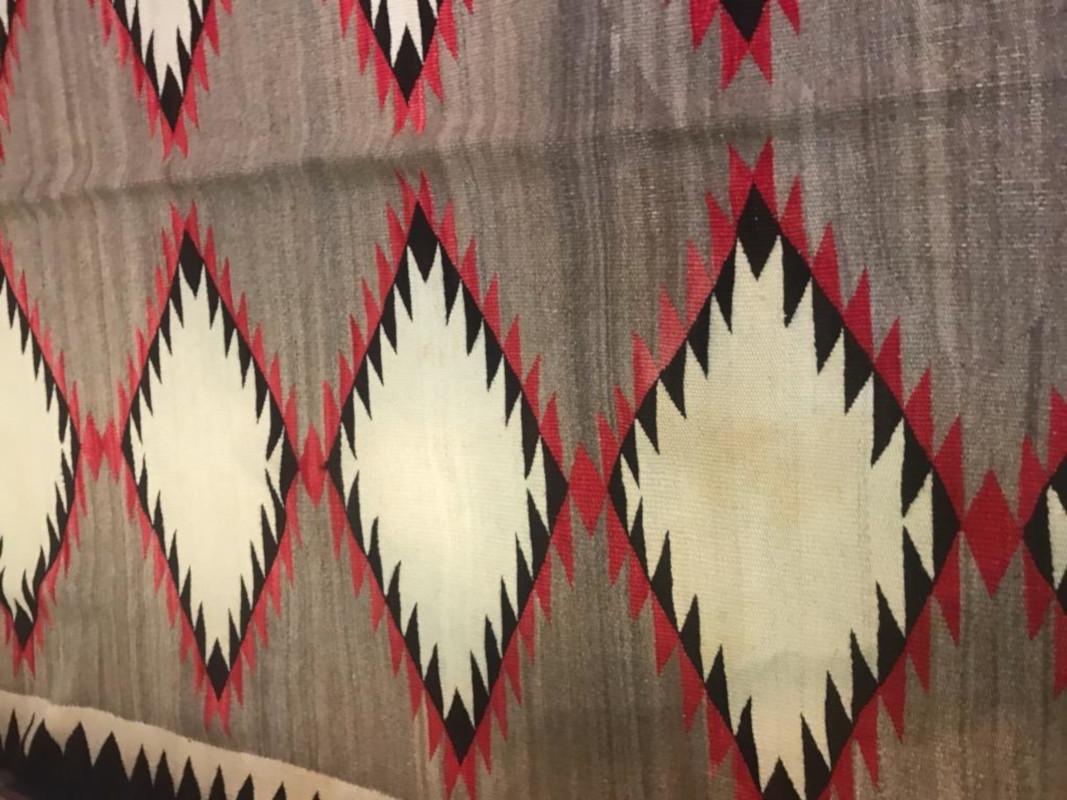 Hand-Knotted Navajo Indian Weaving Runner or Room Size Rug, Monumental