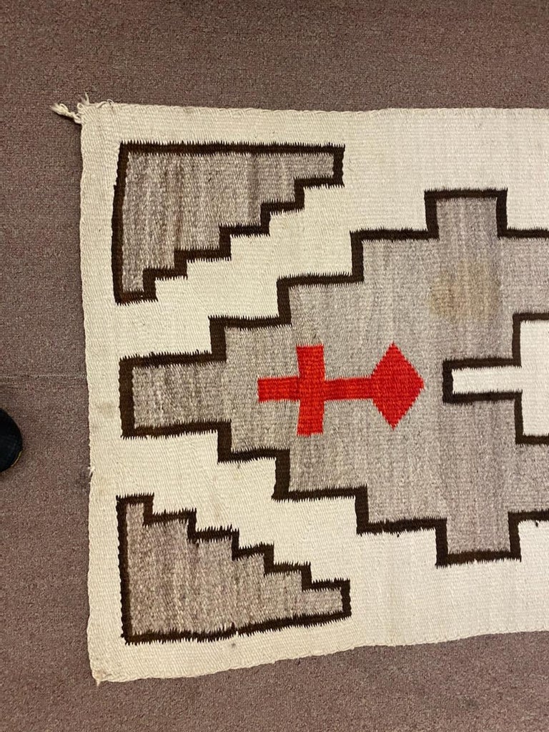 Navajo Indian Weaving Runner Rug with Crosses at 1stDibs