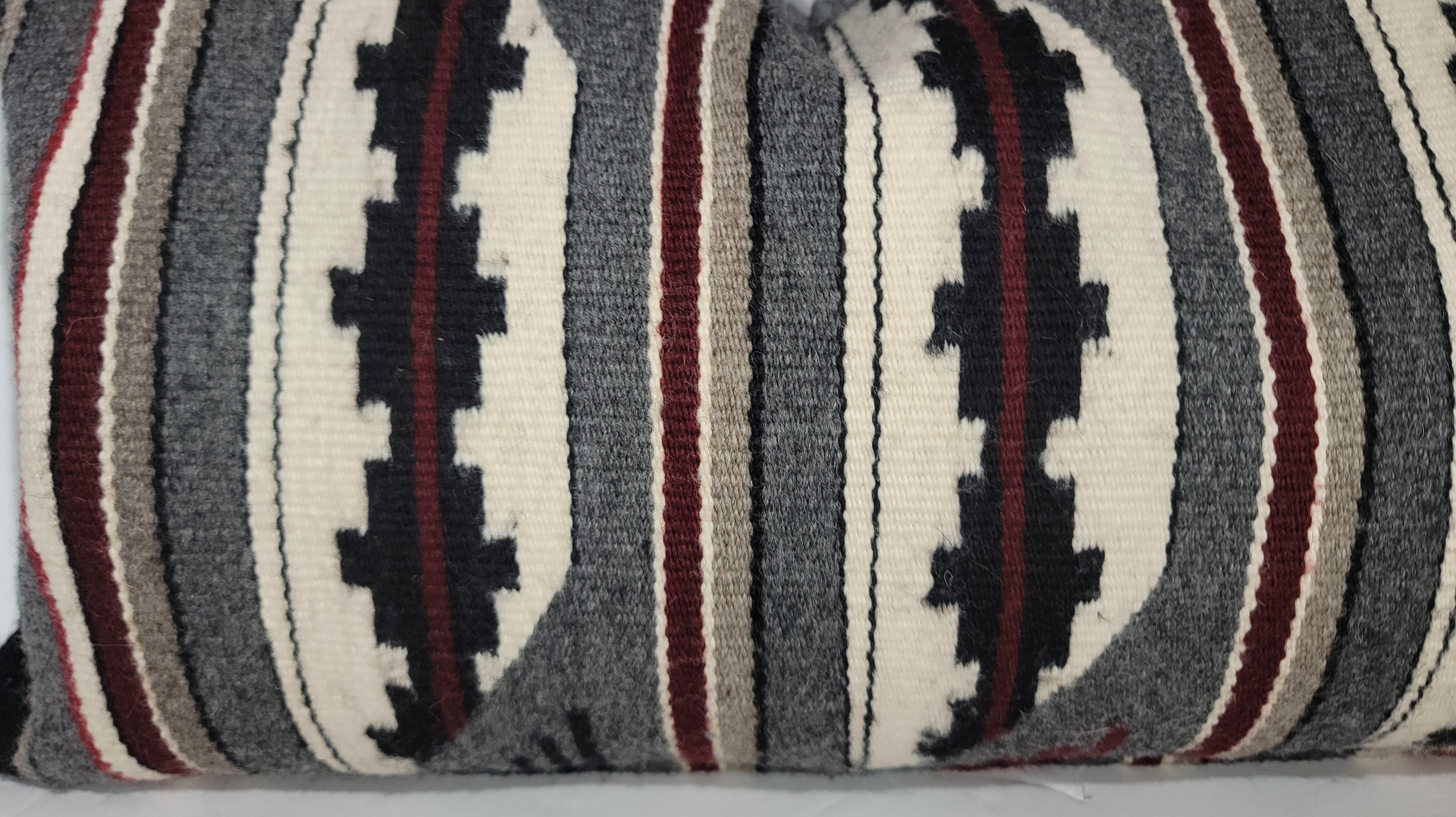 Adirondack Navajo Indian Weaving Saddle Blanket Pillow For Sale
