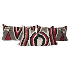 Navajo Indian Weaving Saddle Blanket Pillows / Collection of 3