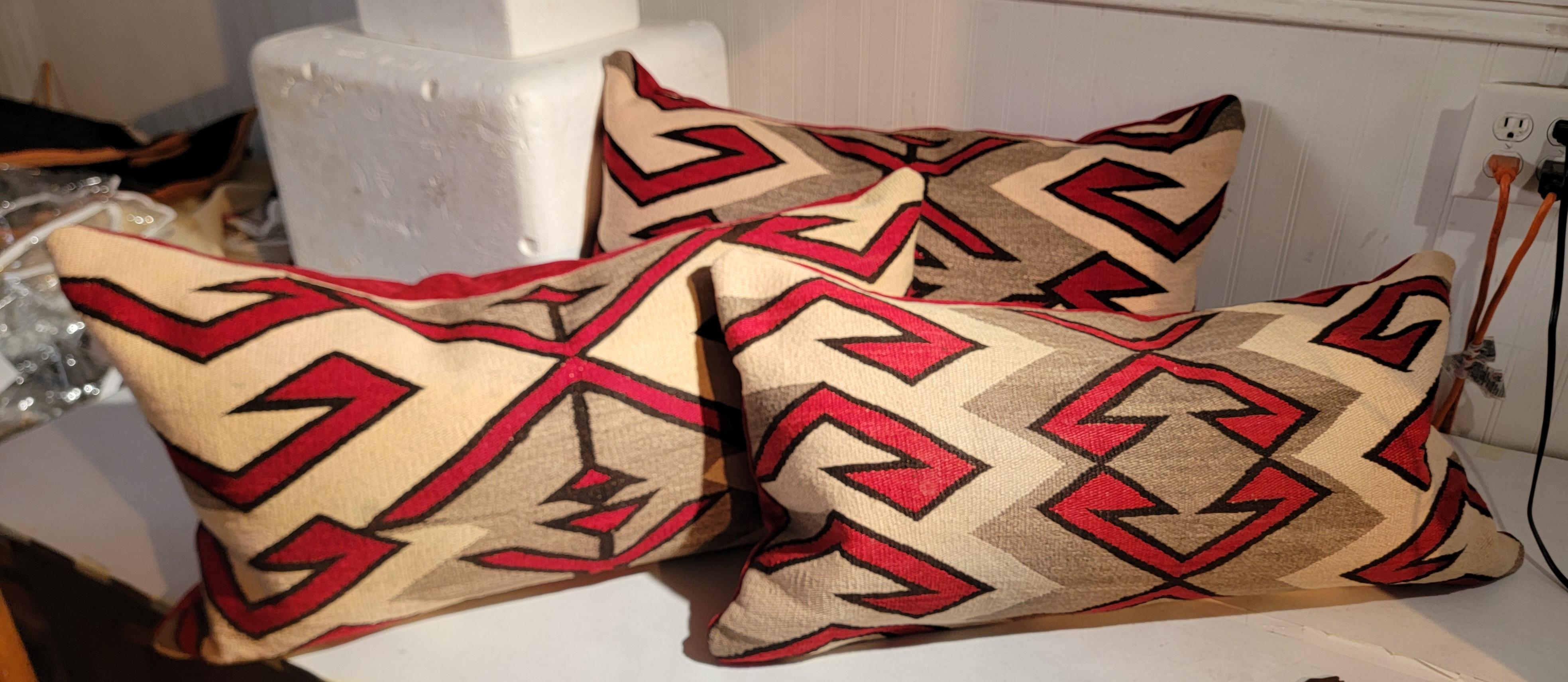 Navajo Indian Weaving Saddle Blanket Pillows (Adirondack) im Angebot