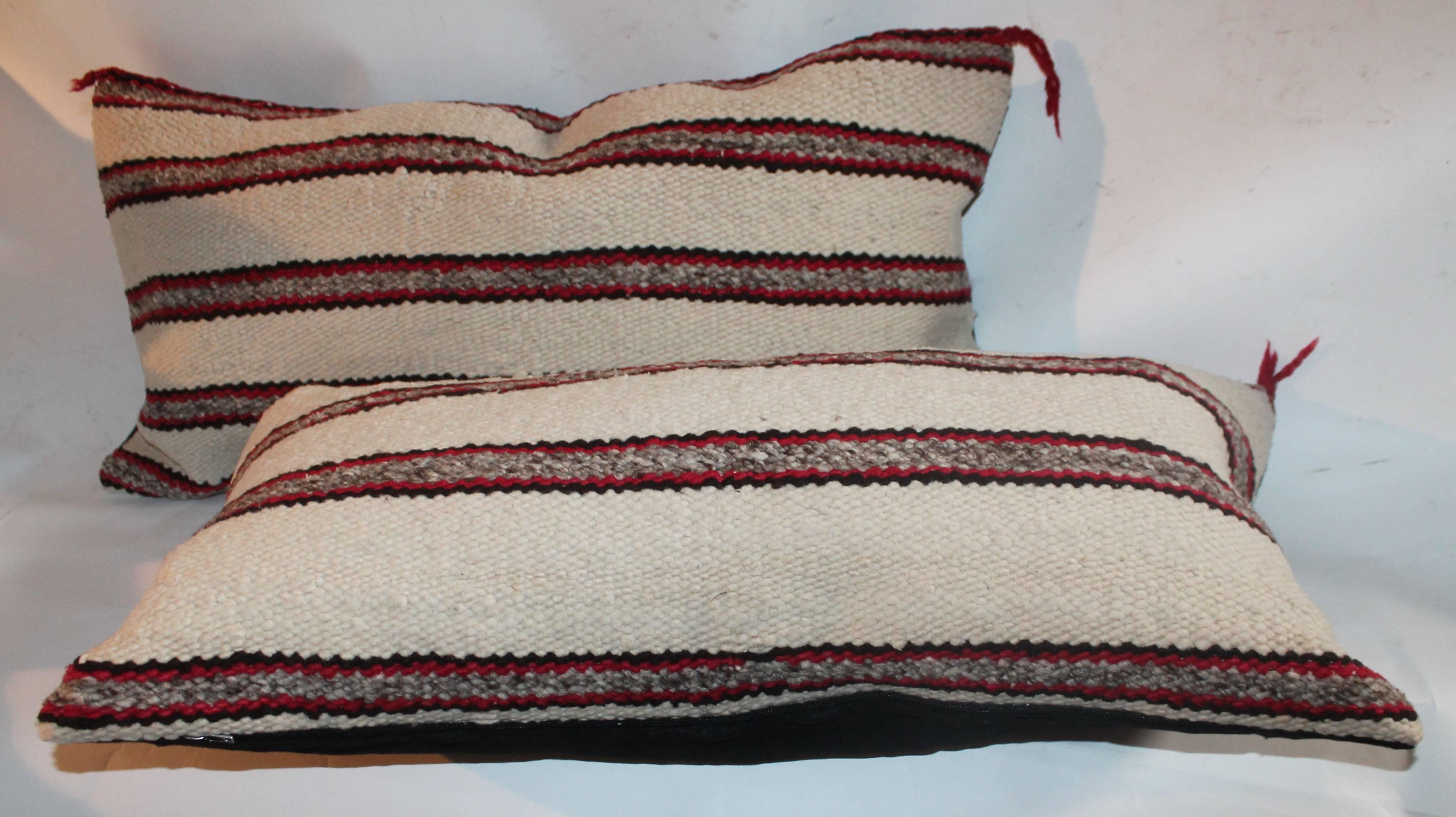 Hand-Woven Navajo Indian Weaving Saddle Blanket Pillows