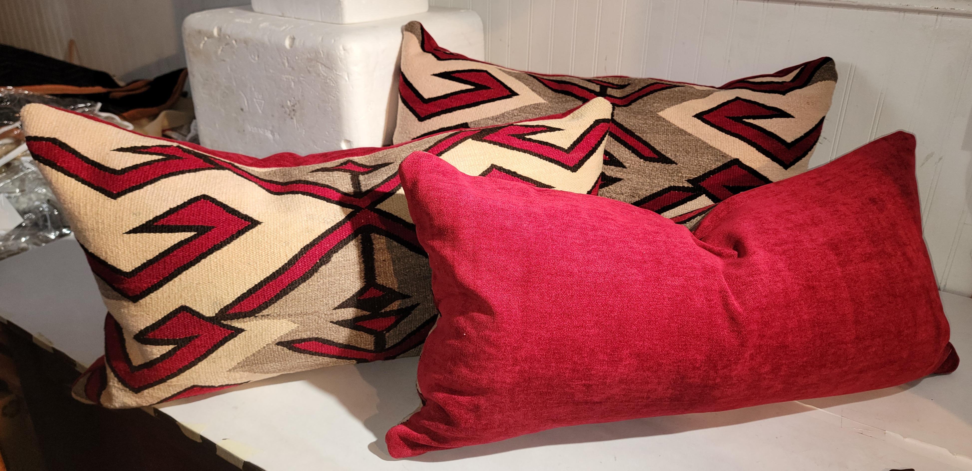 Navajo Indian Weaving Saddle Blanket Pillows (amerikanisch) im Angebot