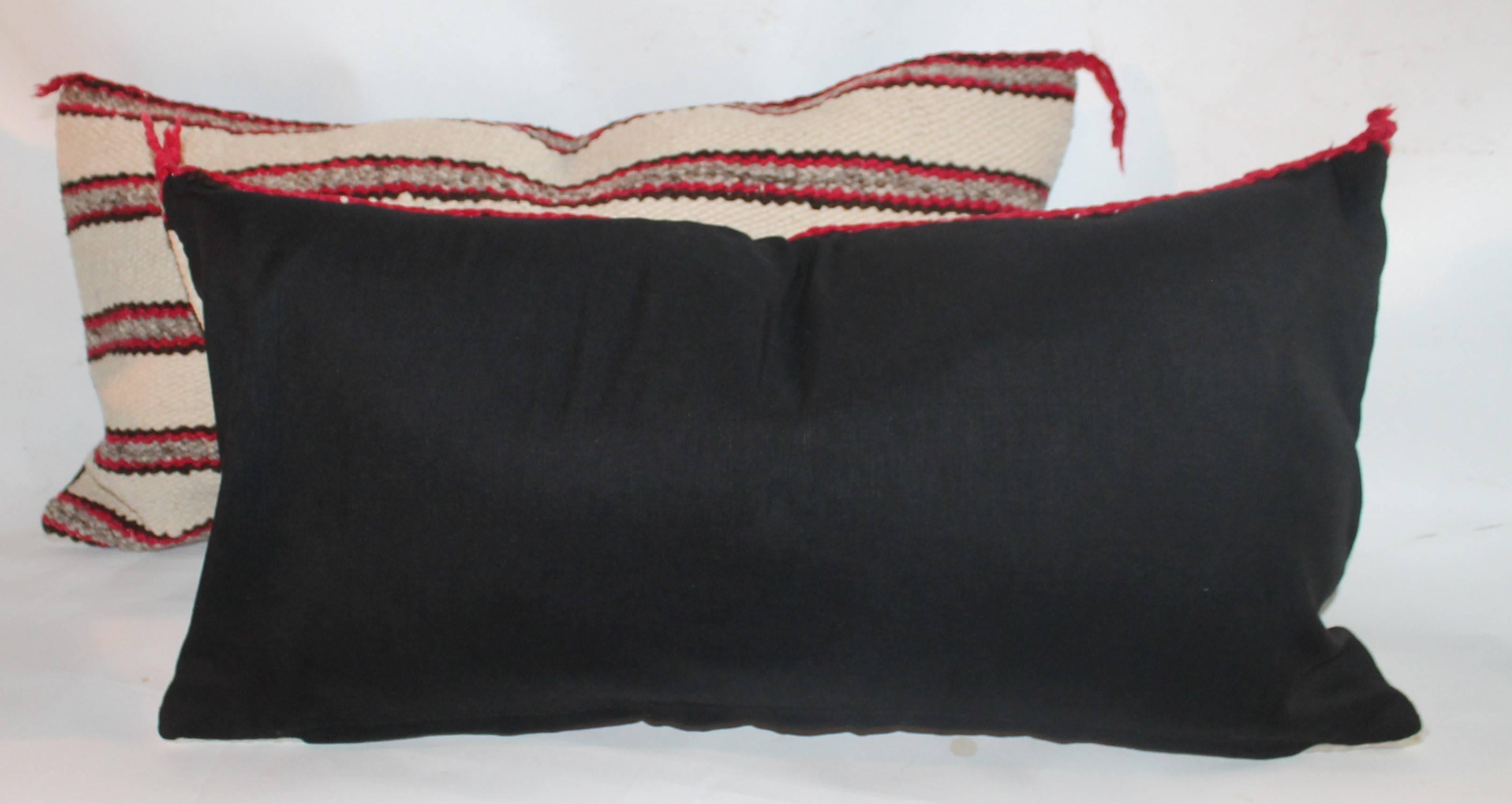 20th Century Navajo Indian Weaving Saddle Blanket Pillows