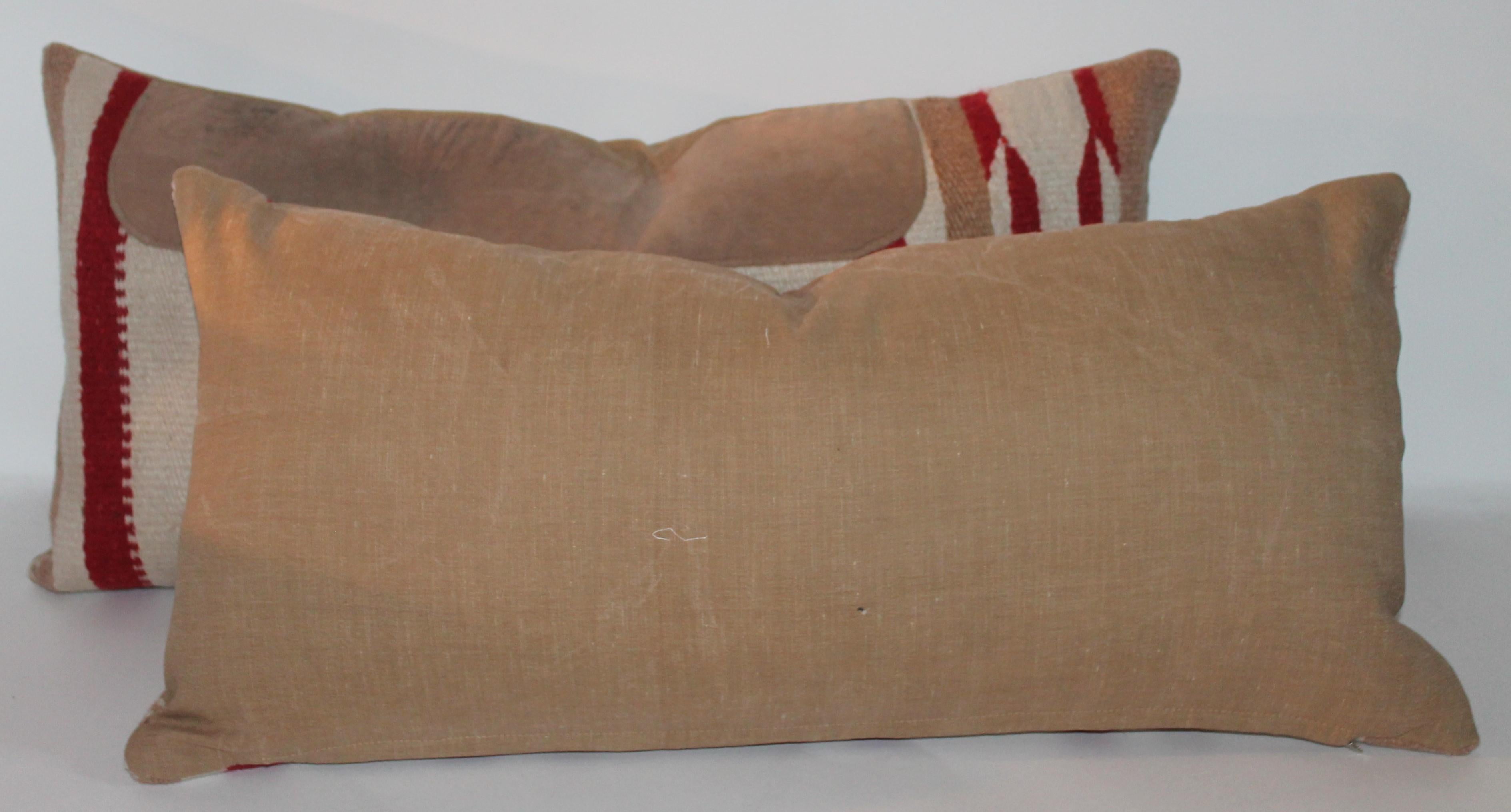 Navajo Indian Saddle Blanket Pillows, coppia in vendita 4