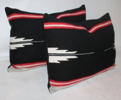 Navajo Indian Weaving Saddle Blanket Pillows, Pair
