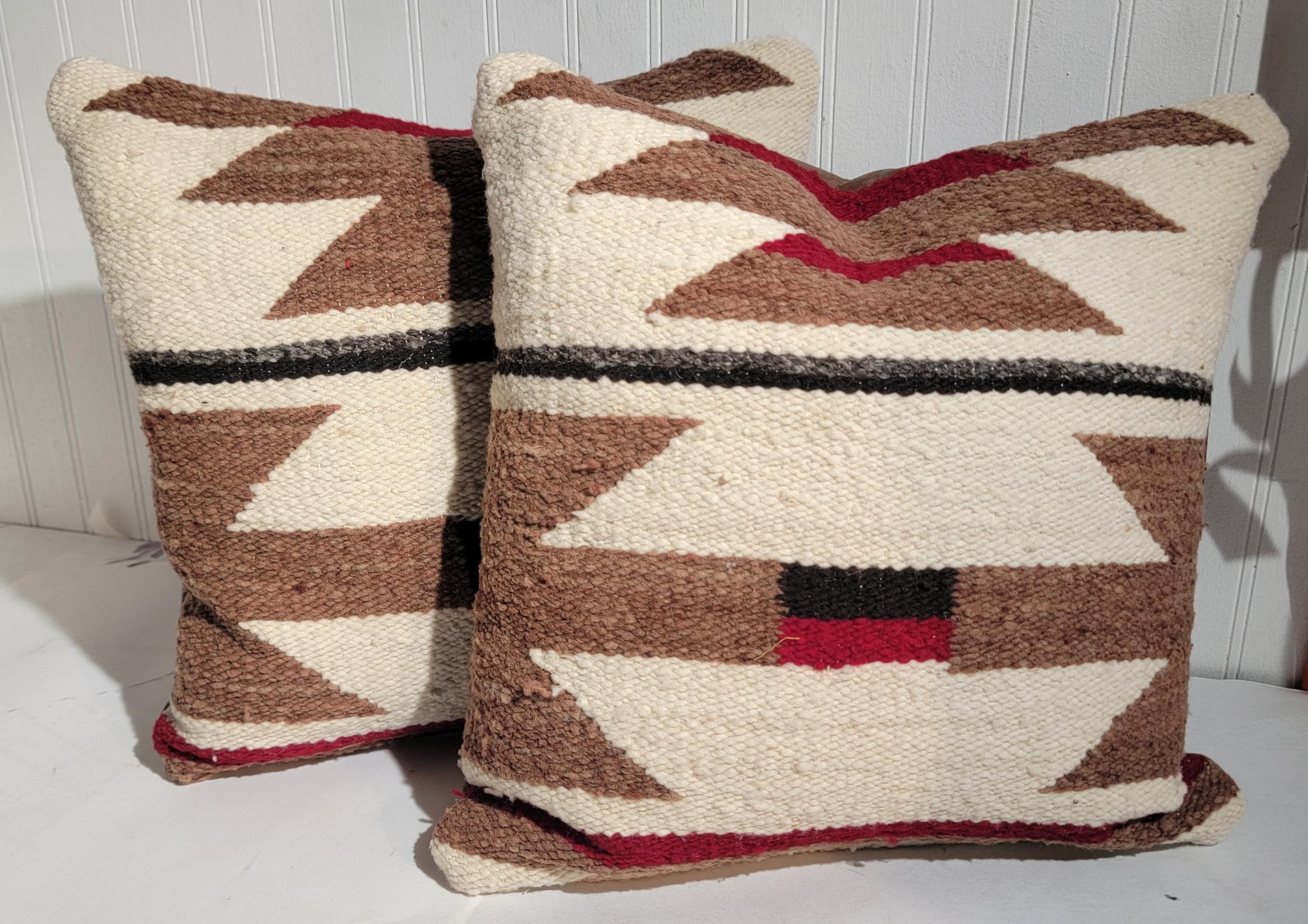 Navajo Indian Weaving / Saddle Blanket Pillows-Pair For Sale