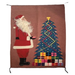 Navajo Indian Weaving -Santa Claus With Gifts