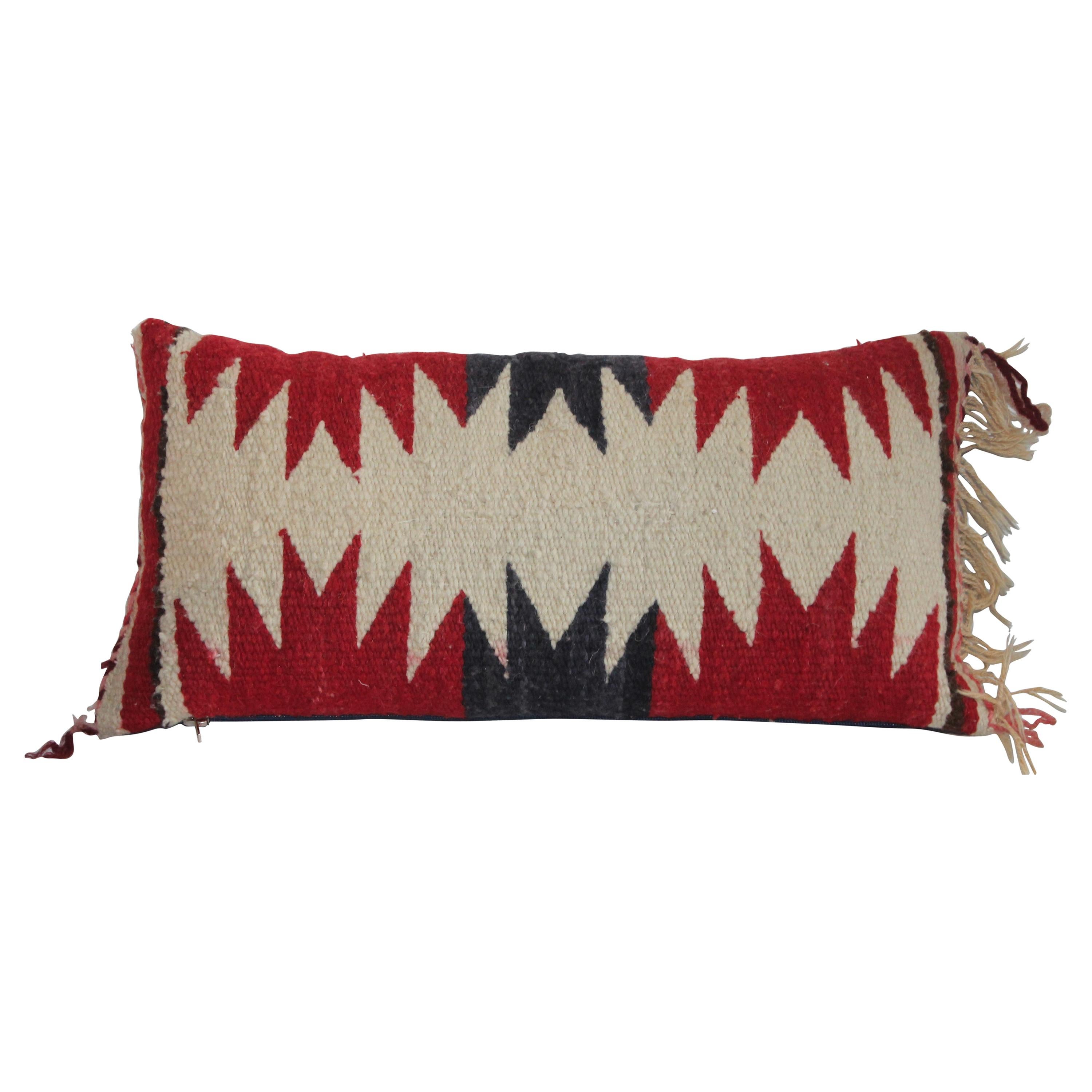 Navajo Indian Weaving Small Bolster Pillow