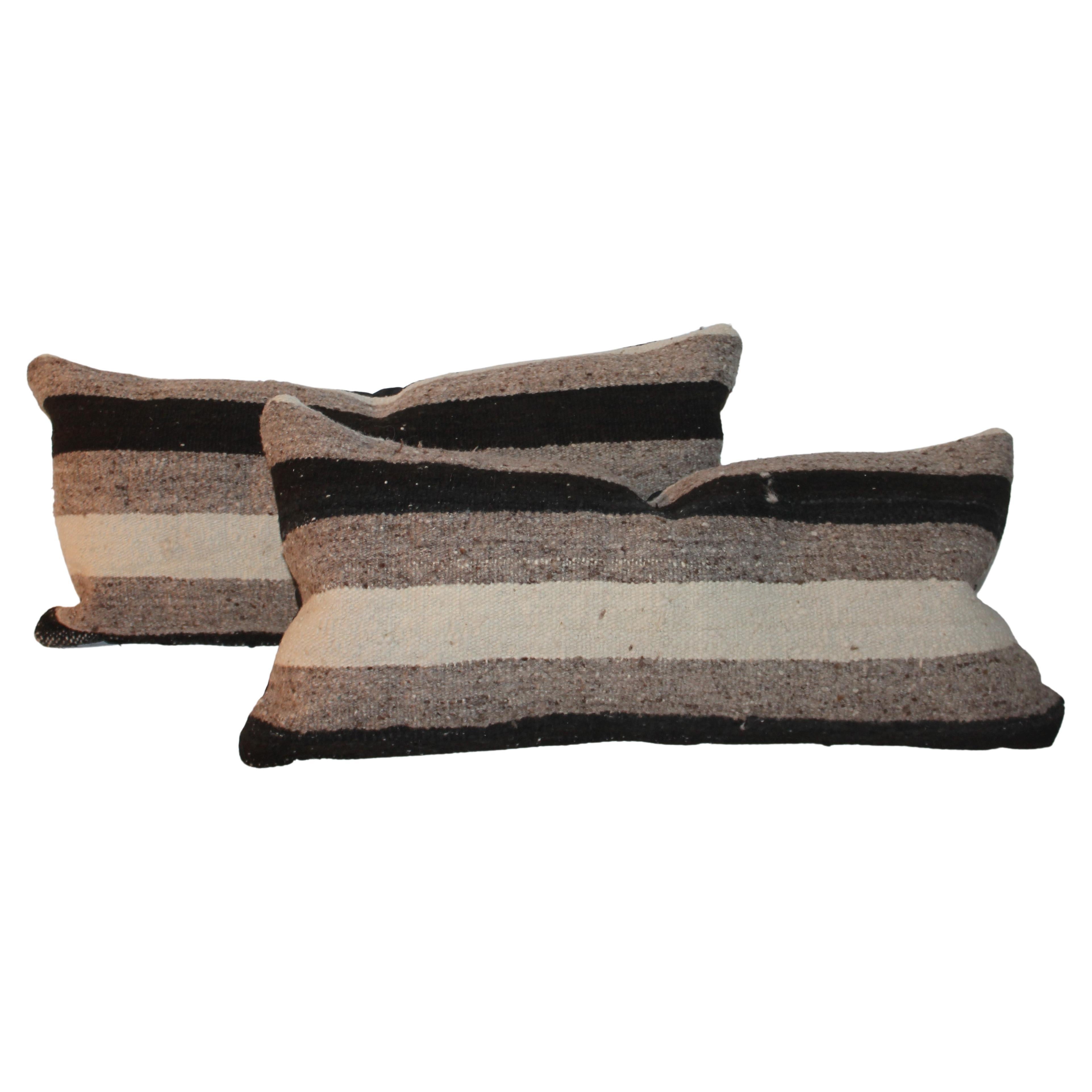 Navajo Indian Weaving Striped Bolster Pillows For Sale