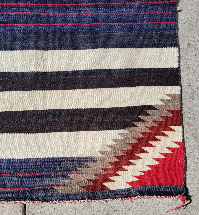 Hand-Knotted Navajo Indian Weaving, Third Phase For Sale