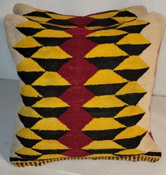 Navajo Indian Weaving Tumbling Blocks Pillows -Pair