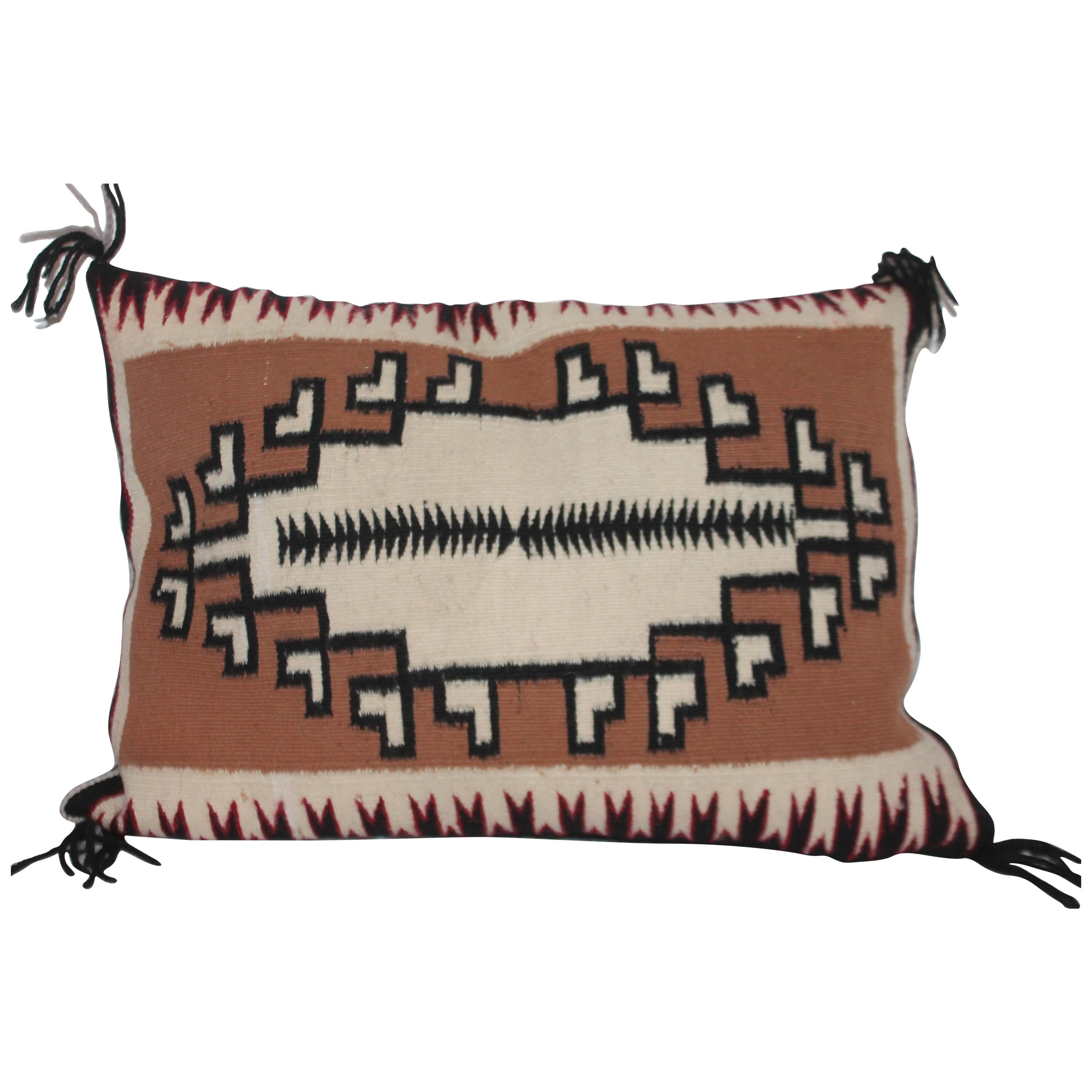 Navajo Indian Weaving Two Grey Hills Bolster