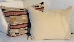 Navajo Indian Weaving W/ Feathers Pillows -Pair