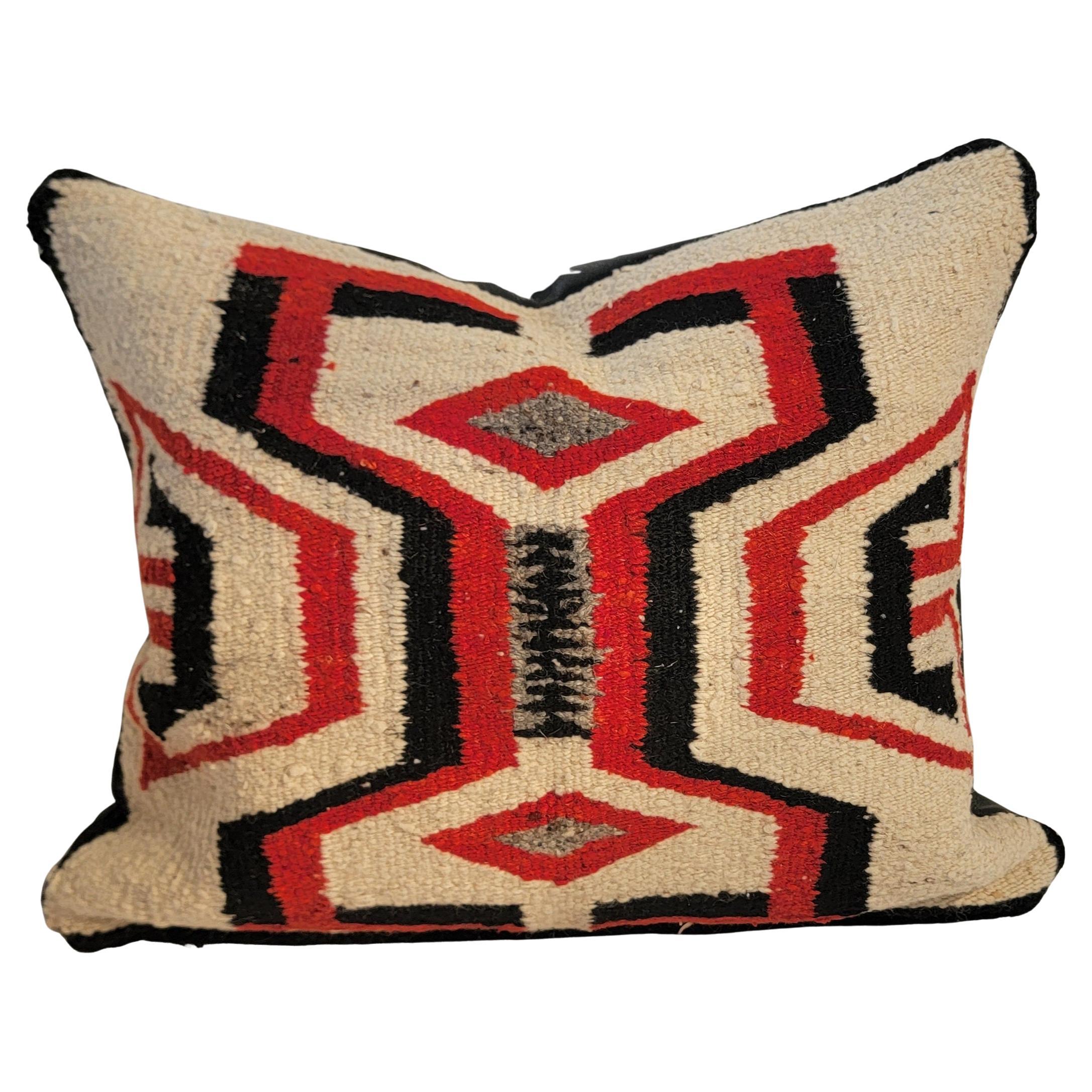 Tissage indien Navajo avec support en cuir