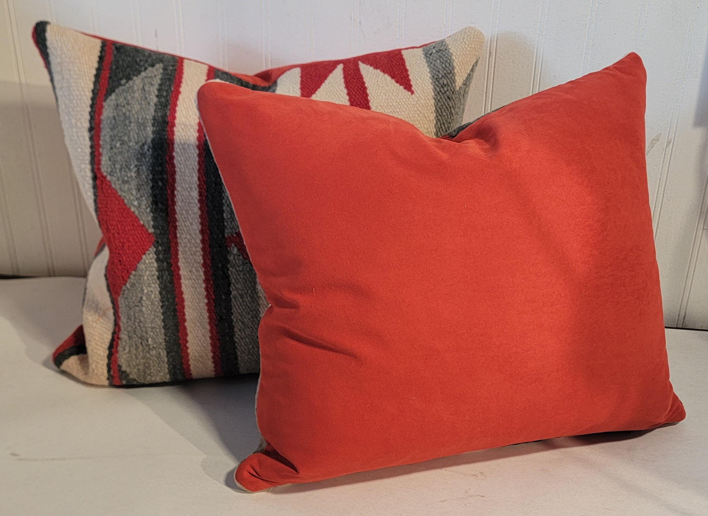 Almohadas de lana tejida por indios navajos -Par Arte popular en venta