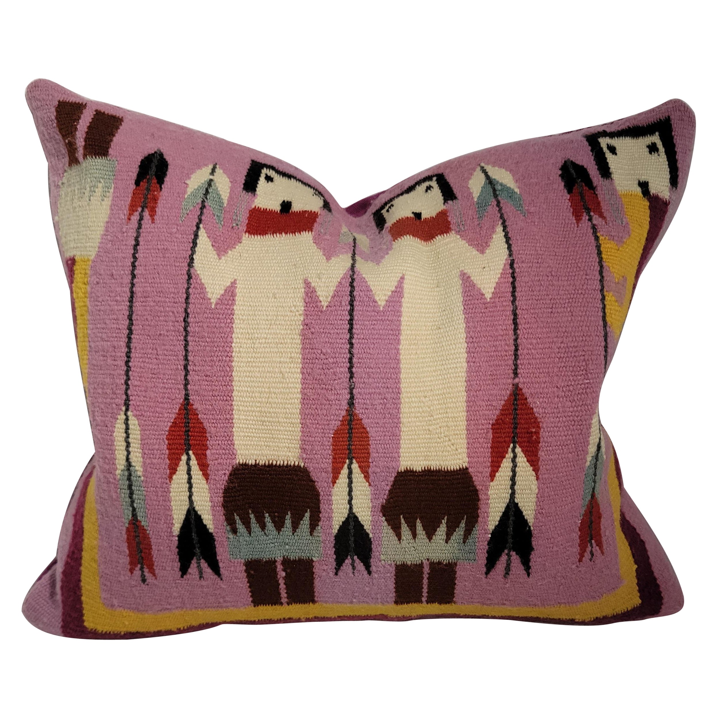 Navajo Indian Weaving / Yei Weaving Pillow
