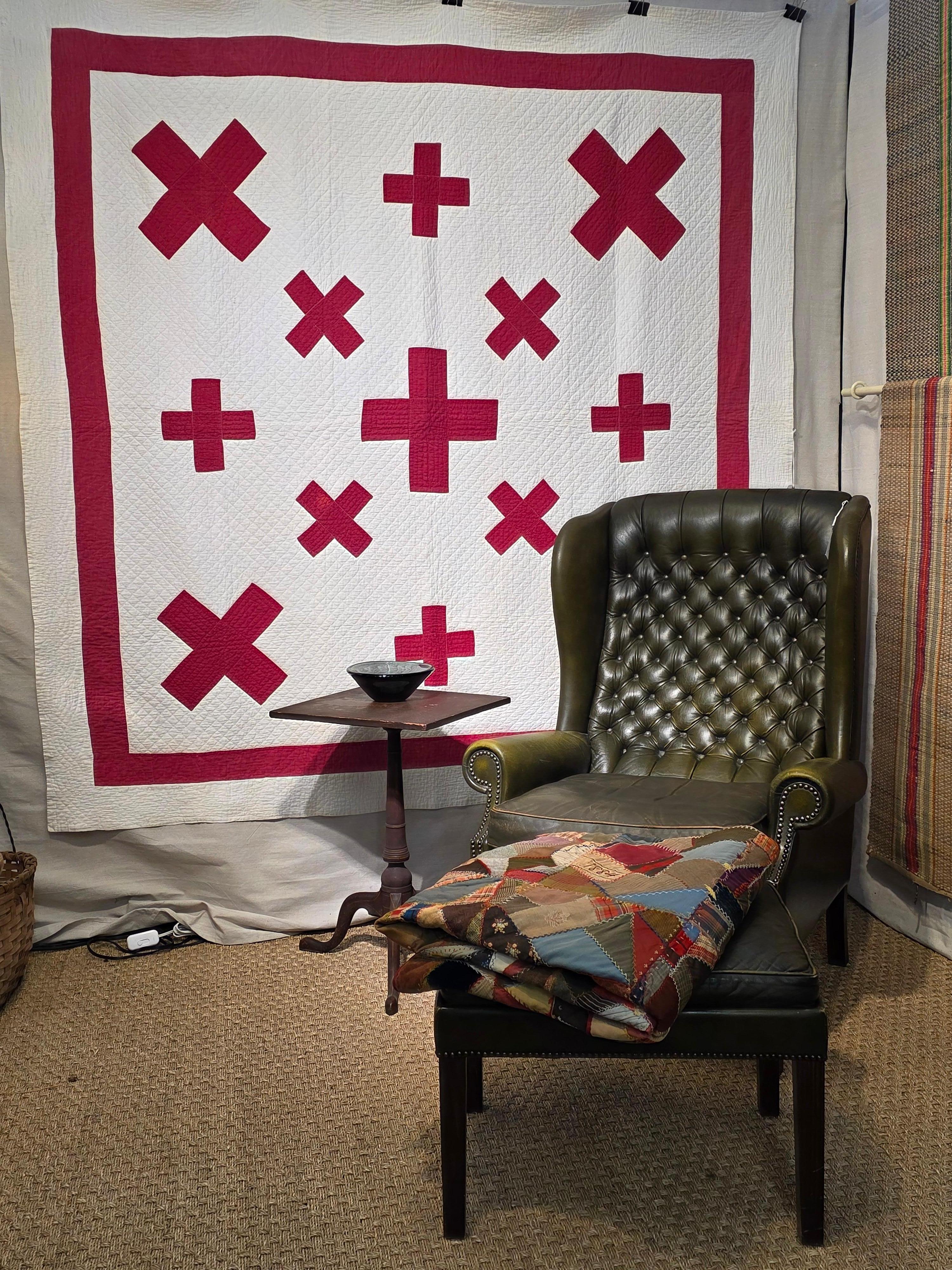 Colcha americana del siglo XIX con influencia navajo en venta 6