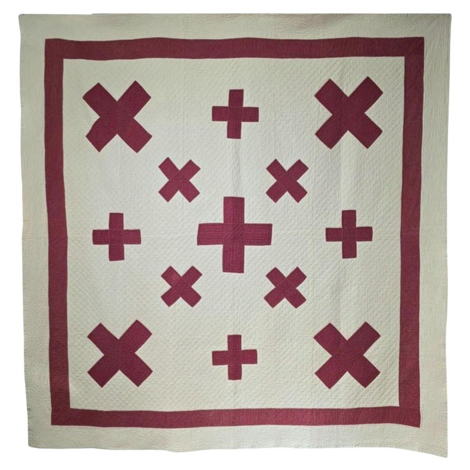 Colcha americana del siglo XIX con influencia navajo Arte popular en venta