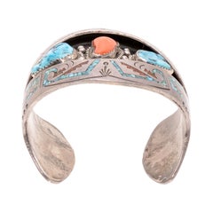Navajo Inlaid Cuff Bracelet