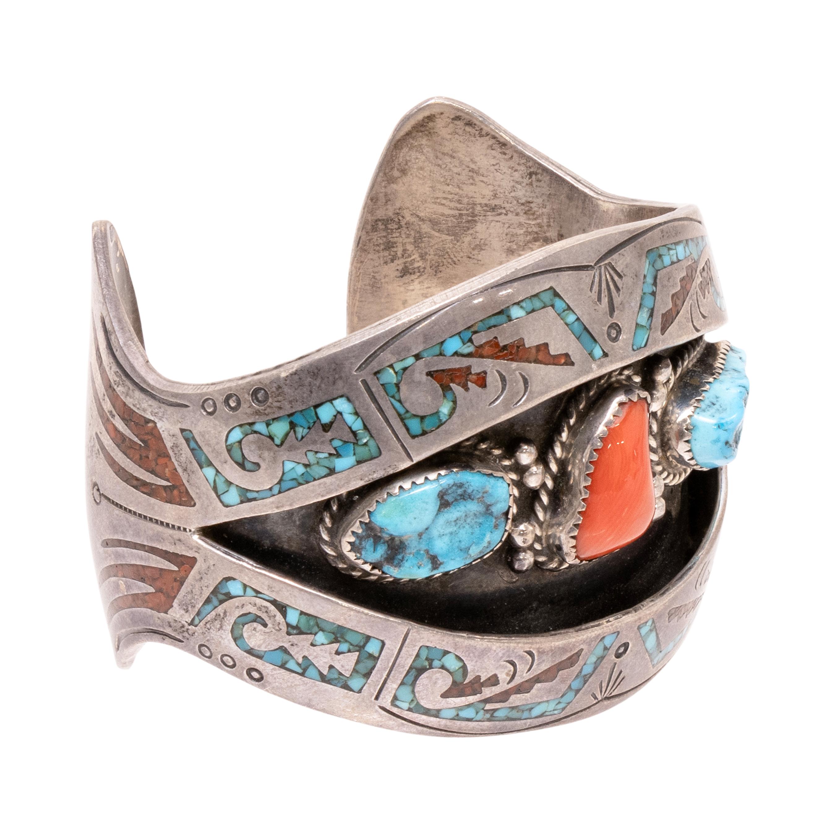Pulsera brazalete con incrustaciones navajo Corte mixto en venta