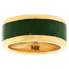 Navajo Jade and Gold Ring