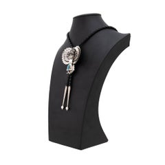 Navajo Kachina Sterling Silver and Turquoise Bolo Tie by Avin Joe