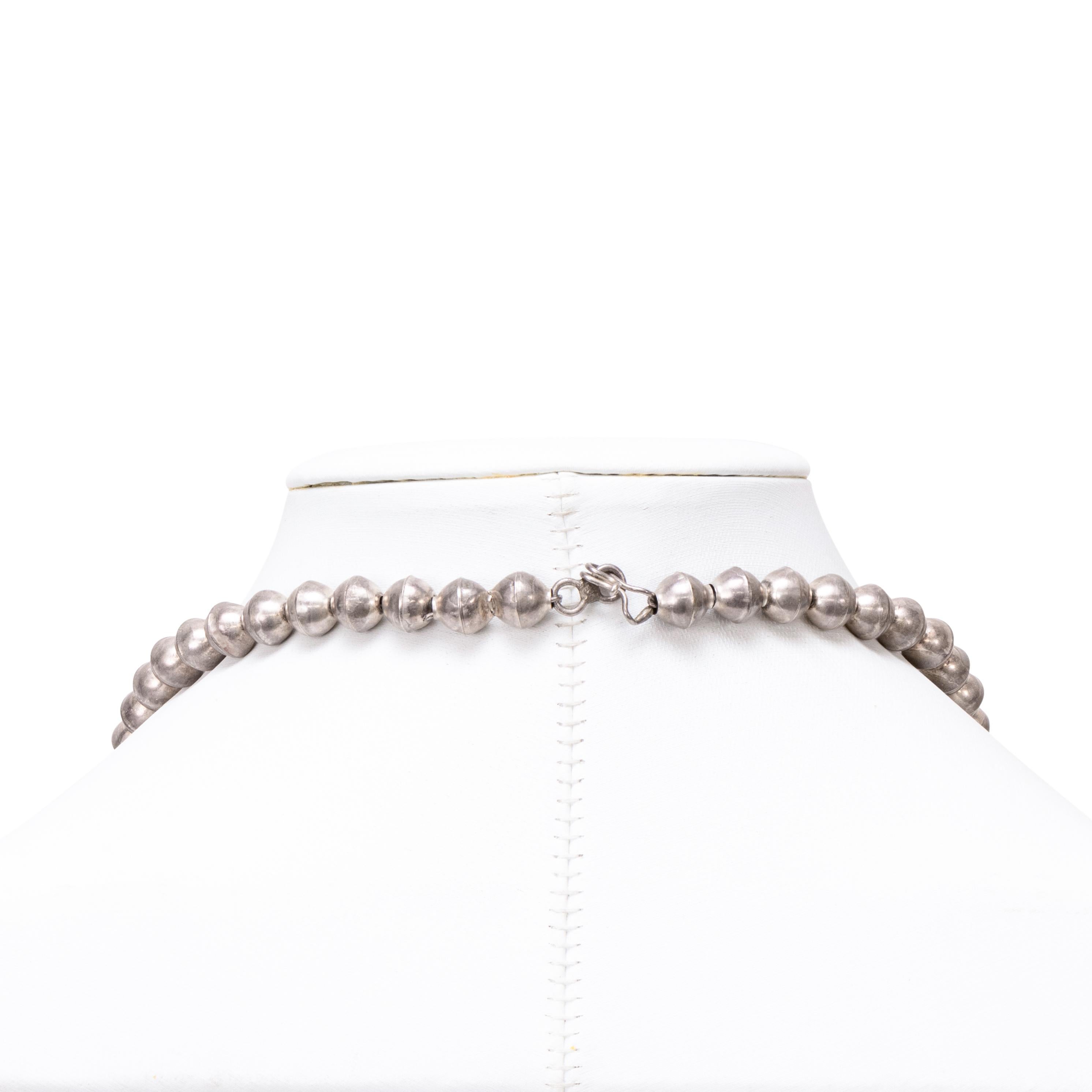 Navajo Kingman Squash Blossom Necklace For Sale 1
