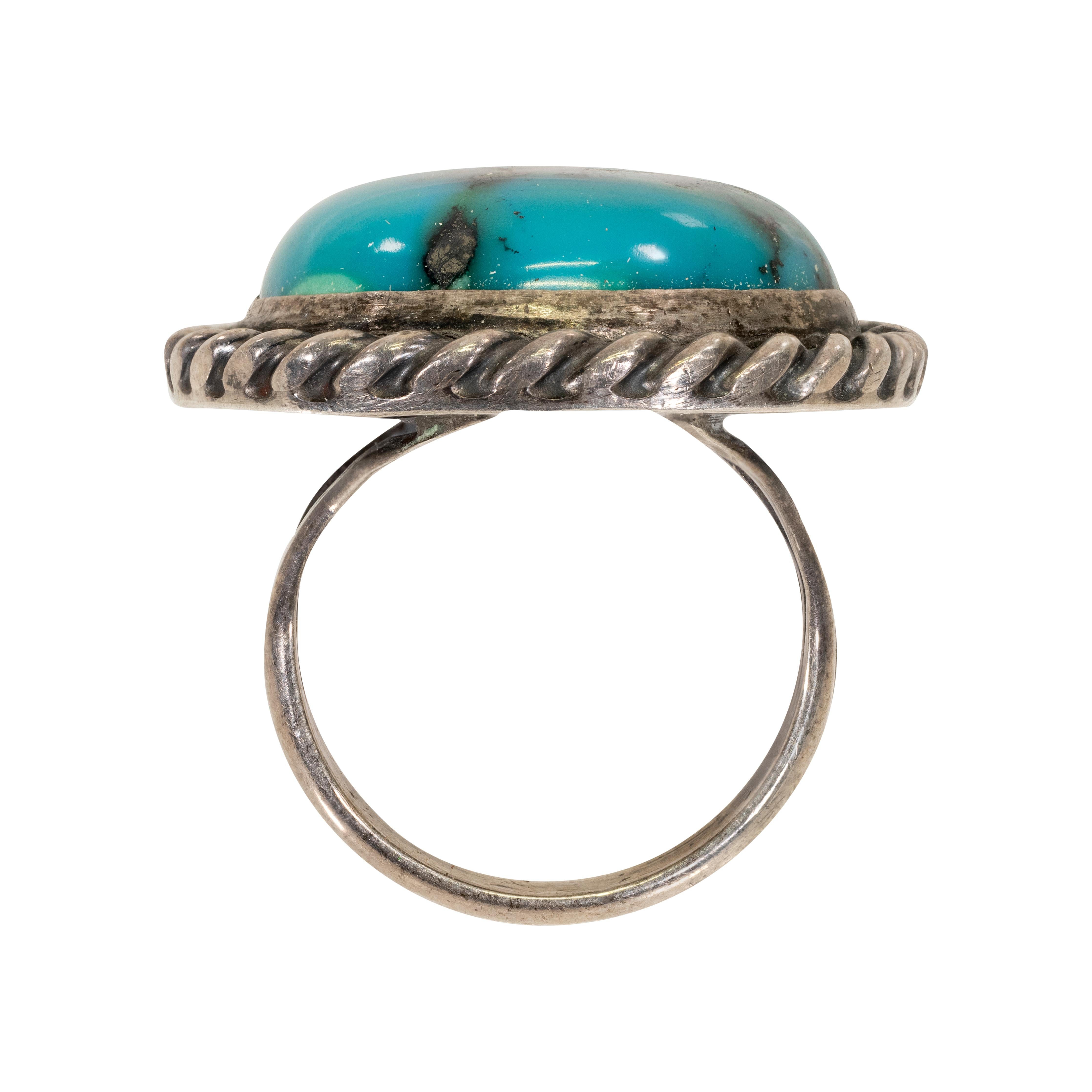 Navajo Kingman Turquoise and Sterling Ring 1