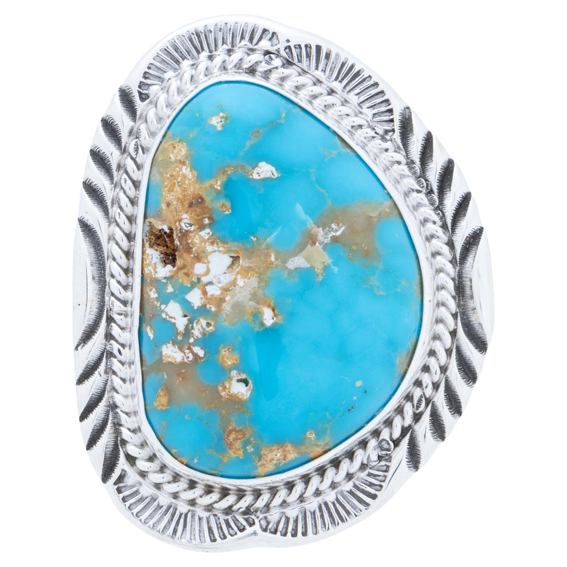 Navajo Kingman Turquoise and Sterling Silver Ring