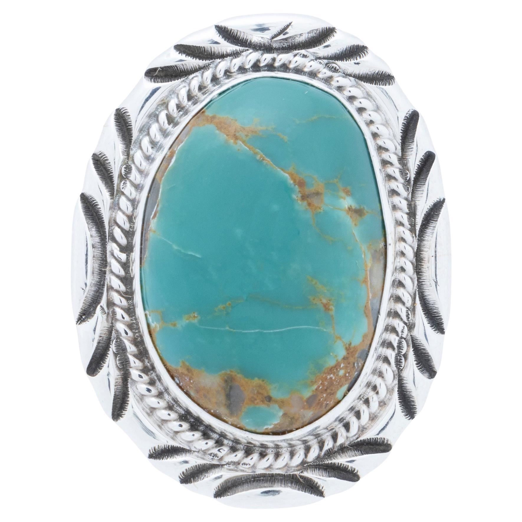 Navajo Kingman Turquoise and Sterling Silver Ring