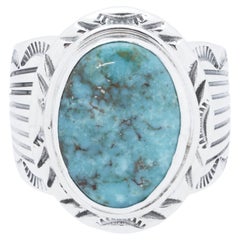 Navajo Kingman Turquoise and Sterling Silver Ring
