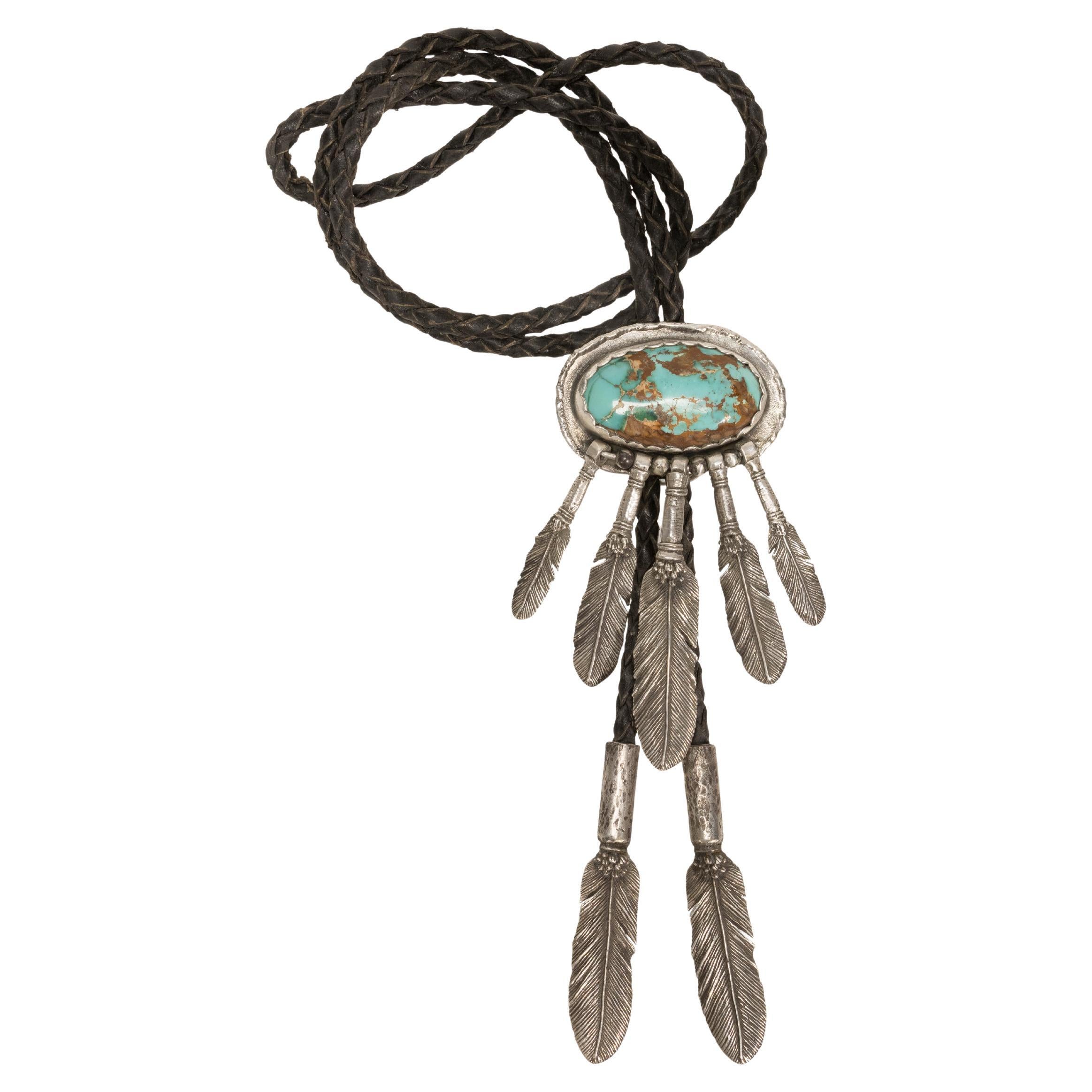 Navajo Turquoise Indian Chief Bolo For Sale at 1stDibs